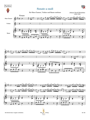 Heinichen, Johann David - Triosonate c-moll für Oboe, Violine und Generalbaß